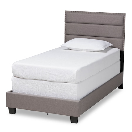 Baxton Studio Ansa Grey Upholstered Twin Size Bed 159-9762